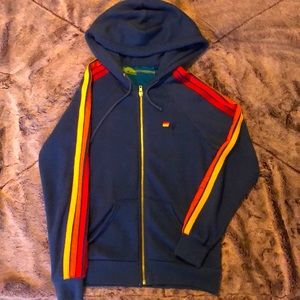 Aviator Nation Classic 4 Stripe Zip Hoodie